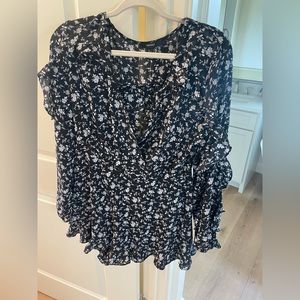 Forever 21 black flowered romper size large
